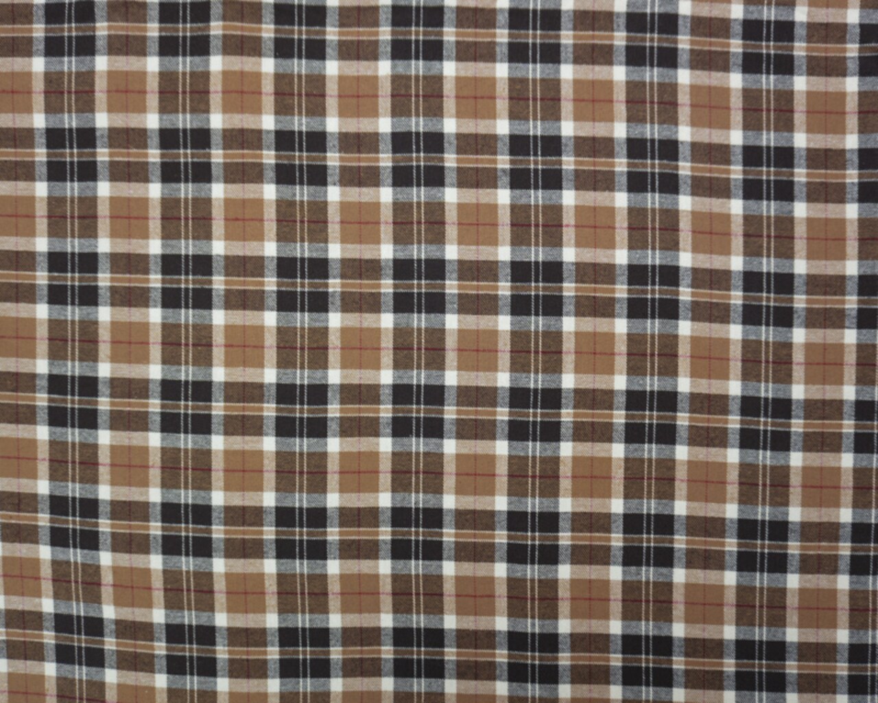 Brown-Red-Multi Cotton Yarn Dyed Plaid Flannel Woven Fabric By the Yard